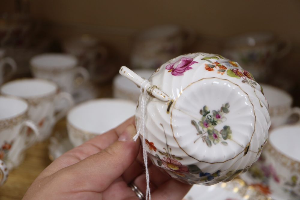 A Dresden porcelain part tea and coffee service